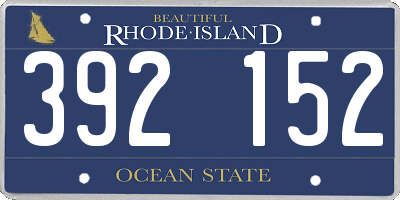RI license plate 392152