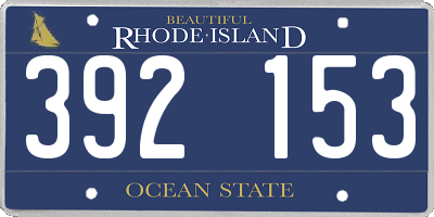 RI license plate 392153
