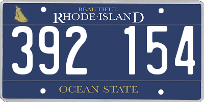 RI license plate 392154