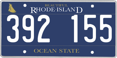 RI license plate 392155