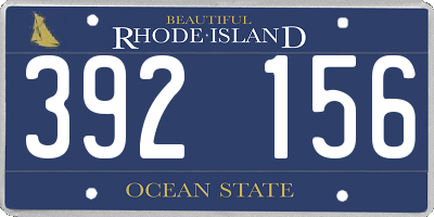 RI license plate 392156