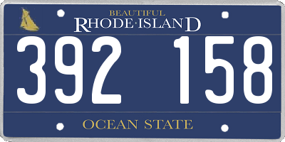 RI license plate 392158