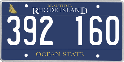 RI license plate 392160