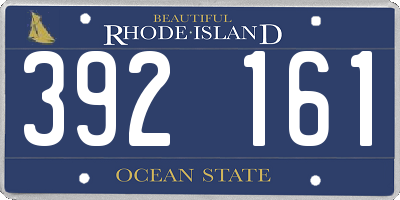 RI license plate 392161