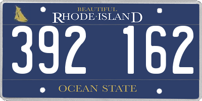 RI license plate 392162