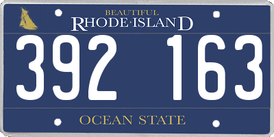 RI license plate 392163