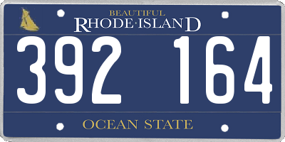 RI license plate 392164