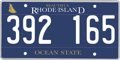 RI license plate 392165
