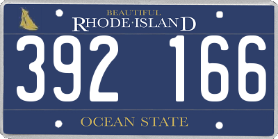 RI license plate 392166