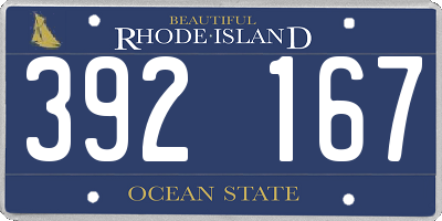 RI license plate 392167