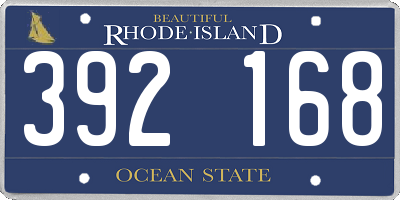 RI license plate 392168