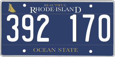 RI license plate 392170