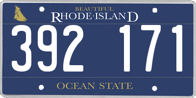 RI license plate 392171