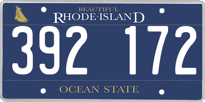 RI license plate 392172