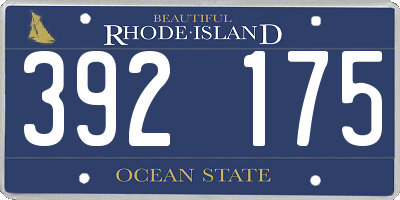 RI license plate 392175