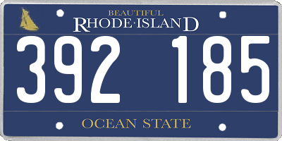 RI license plate 392185