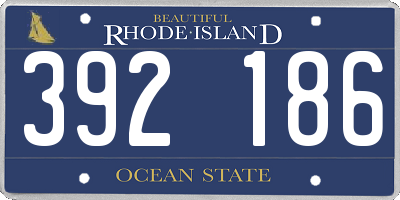 RI license plate 392186