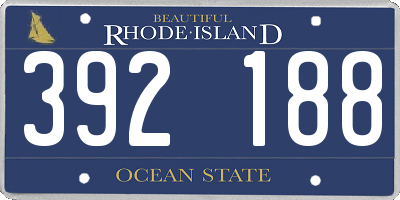RI license plate 392188