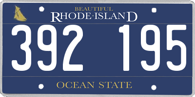 RI license plate 392195