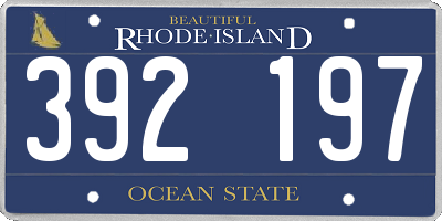 RI license plate 392197
