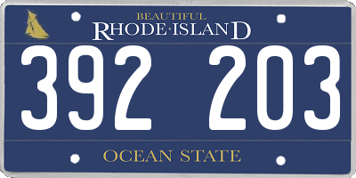 RI license plate 392203