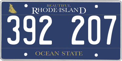 RI license plate 392207