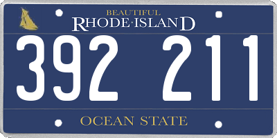 RI license plate 392211