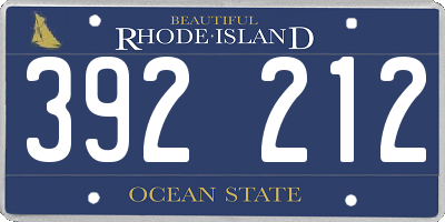 RI license plate 392212