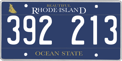 RI license plate 392213