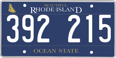 RI license plate 392215