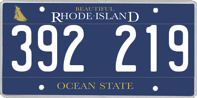 RI license plate 392219