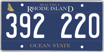 RI license plate 392220