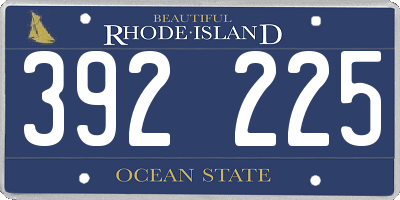 RI license plate 392225