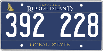 RI license plate 392228