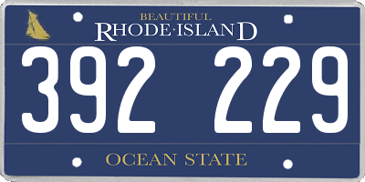 RI license plate 392229