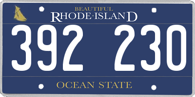 RI license plate 392230