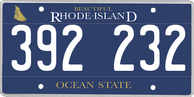 RI license plate 392232