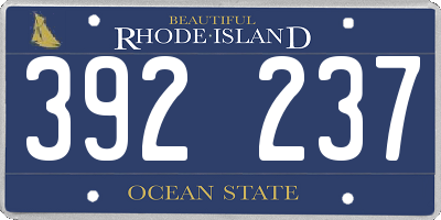 RI license plate 392237