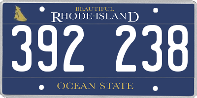 RI license plate 392238