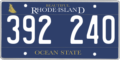 RI license plate 392240