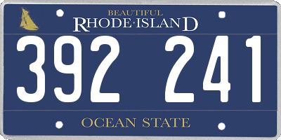 RI license plate 392241