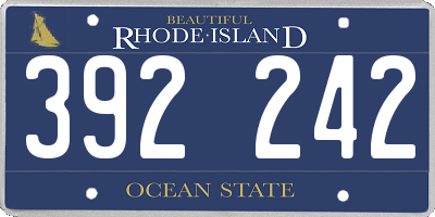 RI license plate 392242