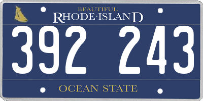 RI license plate 392243