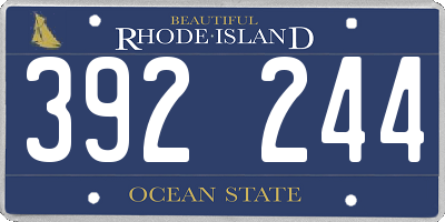 RI license plate 392244