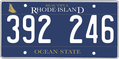 RI license plate 392246
