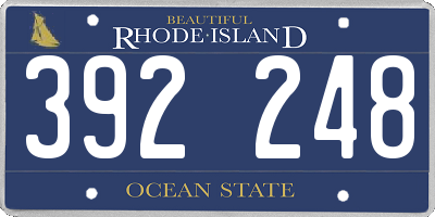 RI license plate 392248