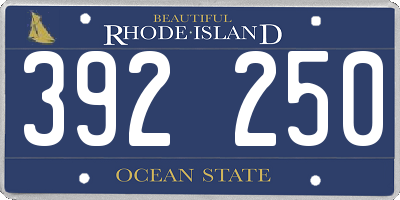 RI license plate 392250