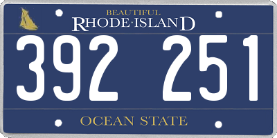 RI license plate 392251