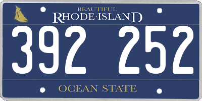 RI license plate 392252