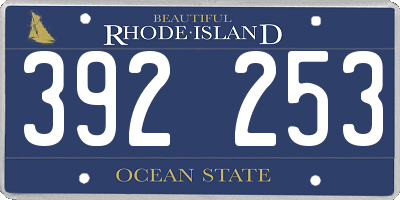 RI license plate 392253